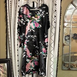 Amazon Black Floral Kimono Dress